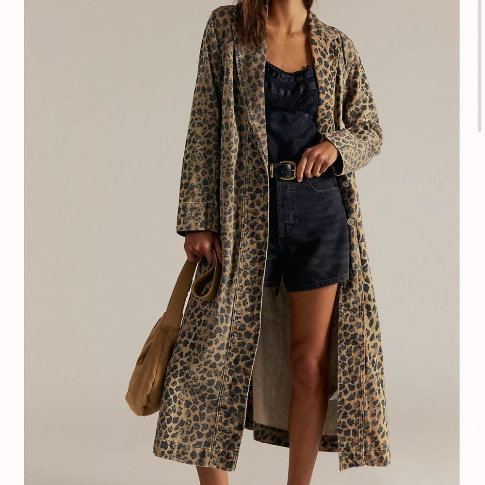 Free People Monique Leopard Duster XS